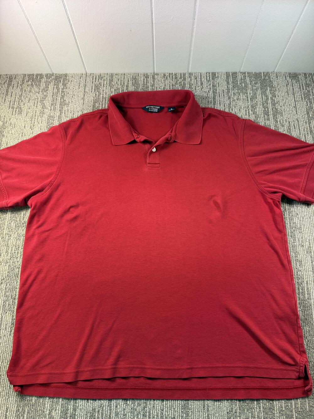 Roundtree & Yorke Polo Shirt Mens XL Red Pima Cotton Short Sleeve Casual Knit